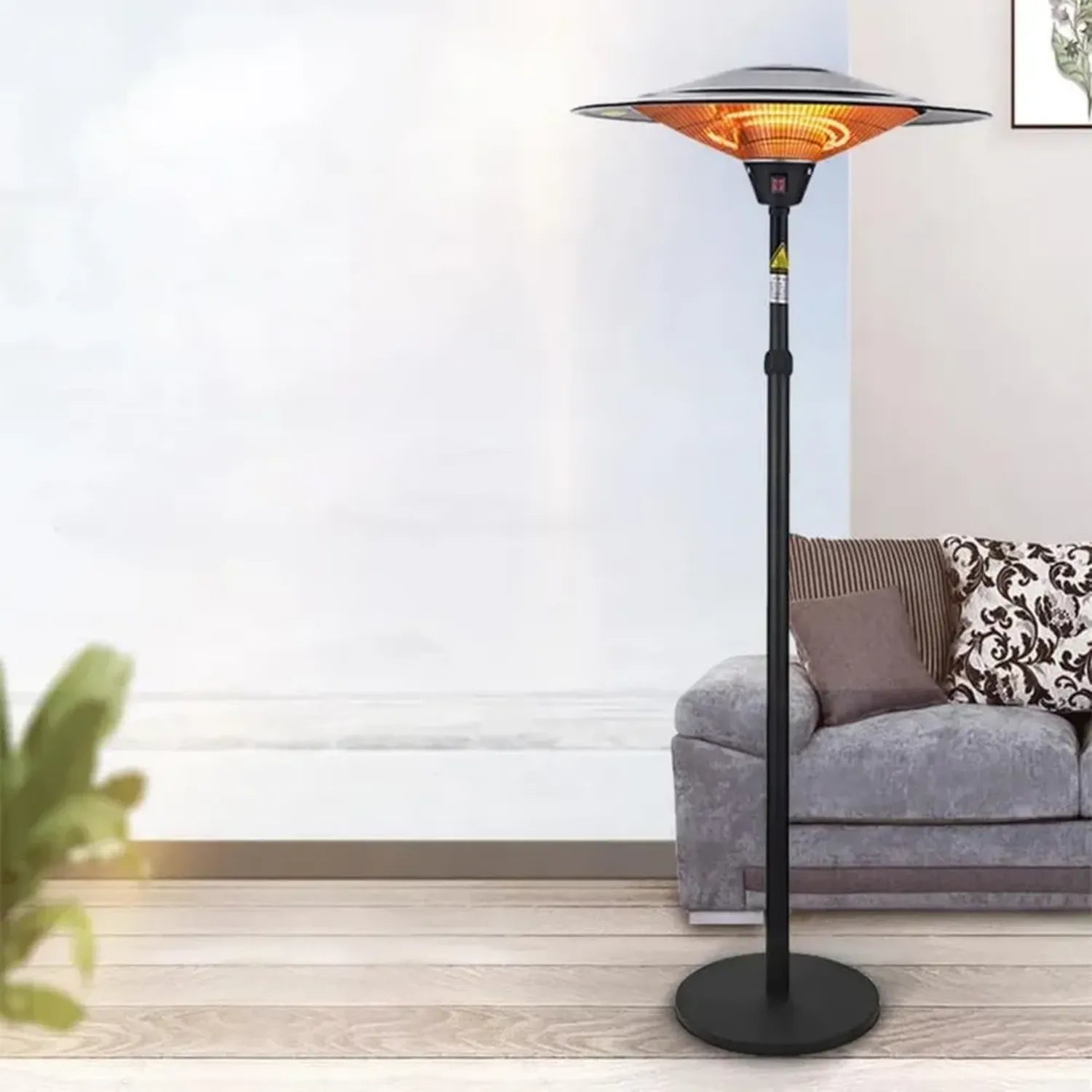 Leistungsstarker Quarz-Terrassenheizer 2100 W, freistehend, ideal für Außenbereiche