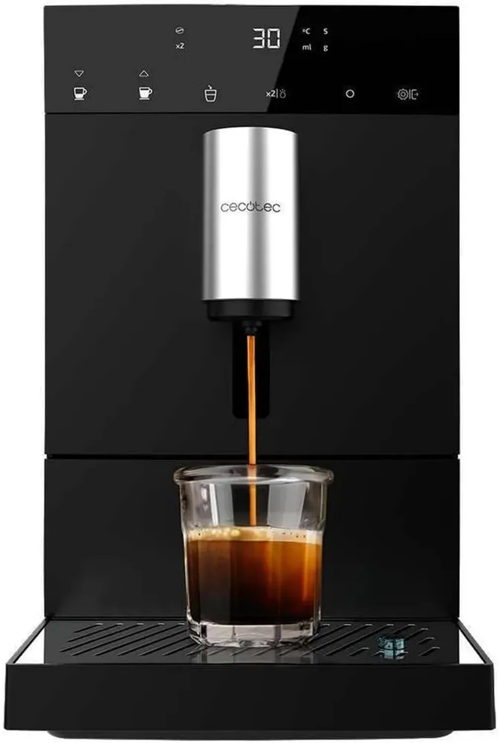Cecotec Kompakte Vollautomatische Kaffeemaschine, 19 Bar, Thermoblock, Frischmahlung, 150g Bohnenbehälter, 1,1L Wassertank