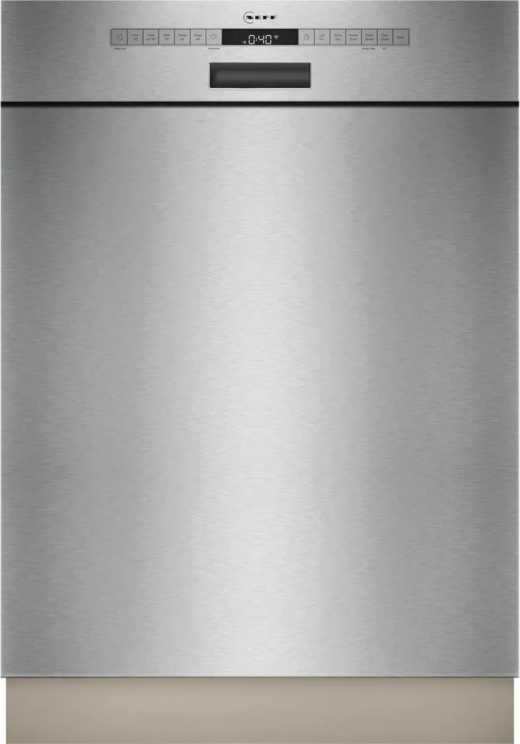 Neff S125EBS16E Unterbau Geschirrspüler - 60 cm, Leise und Effizient, Made in Germany, Starke Reinigung mit Chef 70°C, AquaStop, Edelstahl