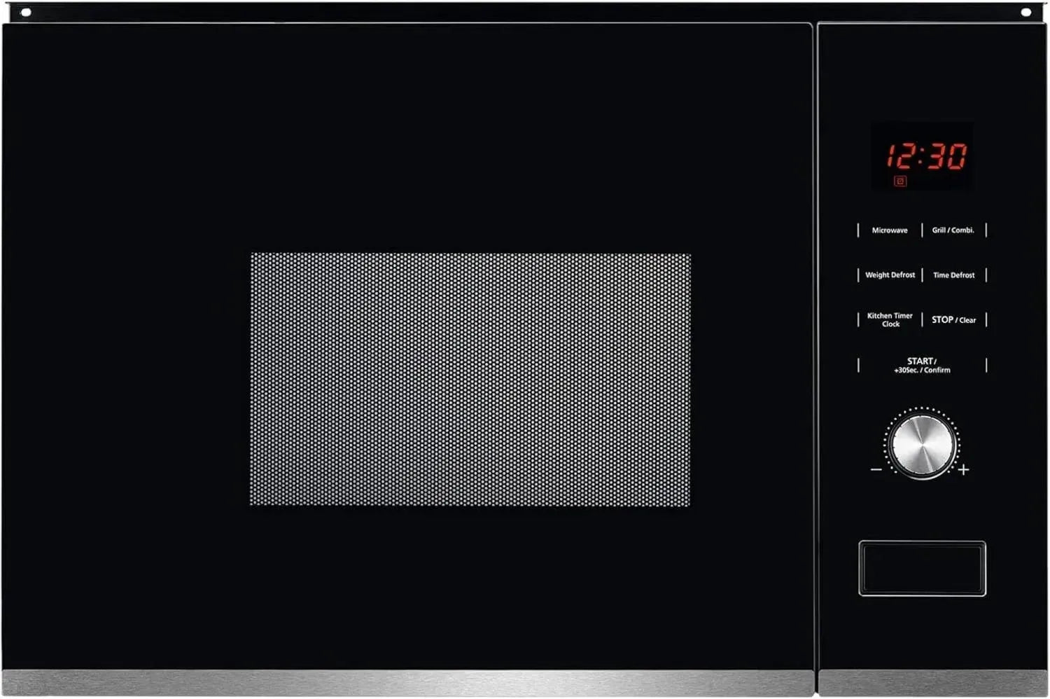 AEG Einbau-Mikrowelle mit Grill, 20L, Edelstahl-Schwarz