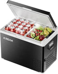 40L Dualzone Kompressor-Kühlbox, Mobil Kühlschrank für Auto, LKW und Boot, -20°C bis 20°C, 12/24/230V mit Trennwand