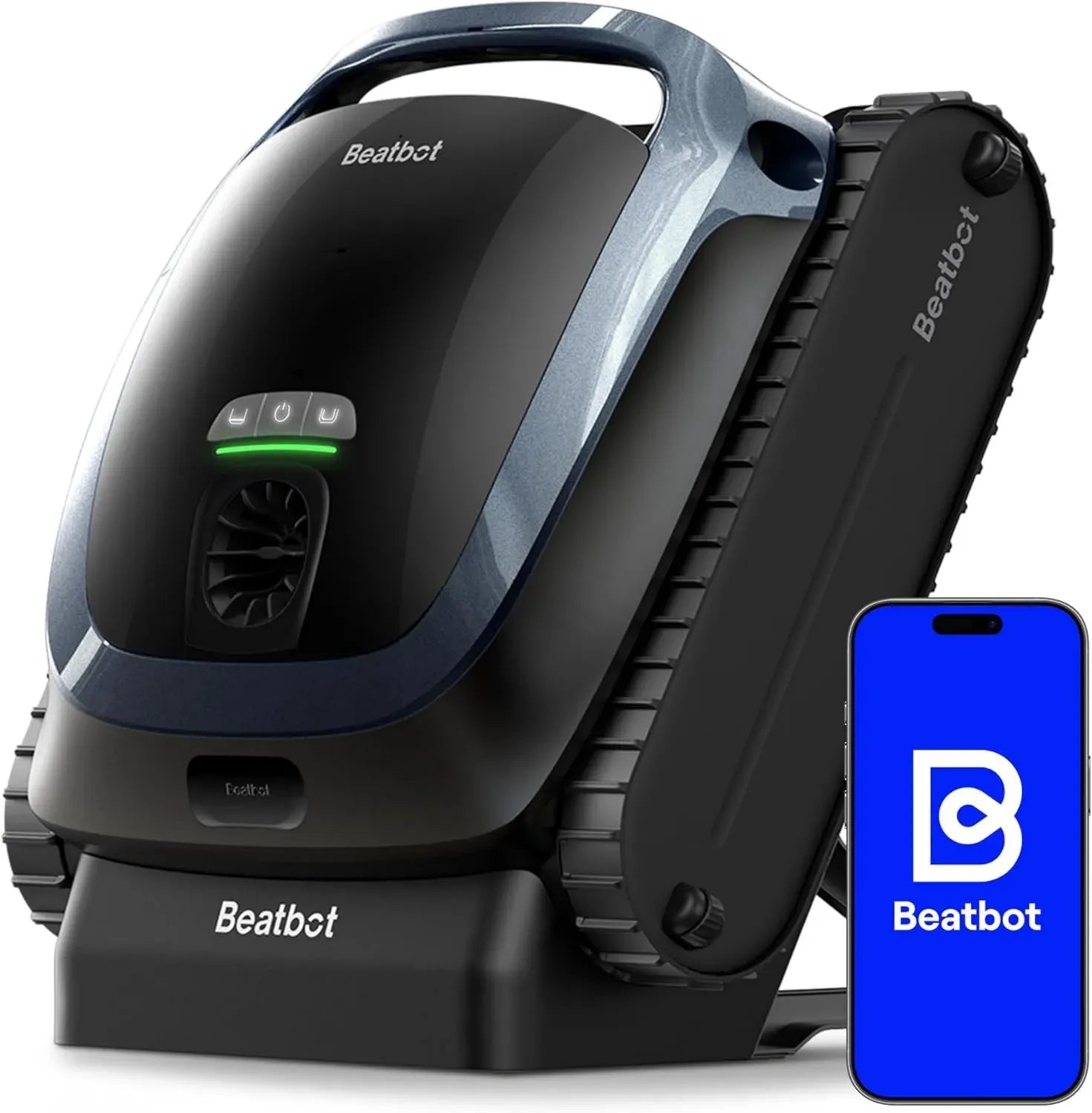 Beatbot AquaSense 2 Poolroboter, kabelloser Poolreiniger mit Oberflächen-Parkfunktion, effiziente Reinigung von Boden und Wand, doppelte Wasserlinienpflege, für Pools bis 300 m², Mitternachtblau