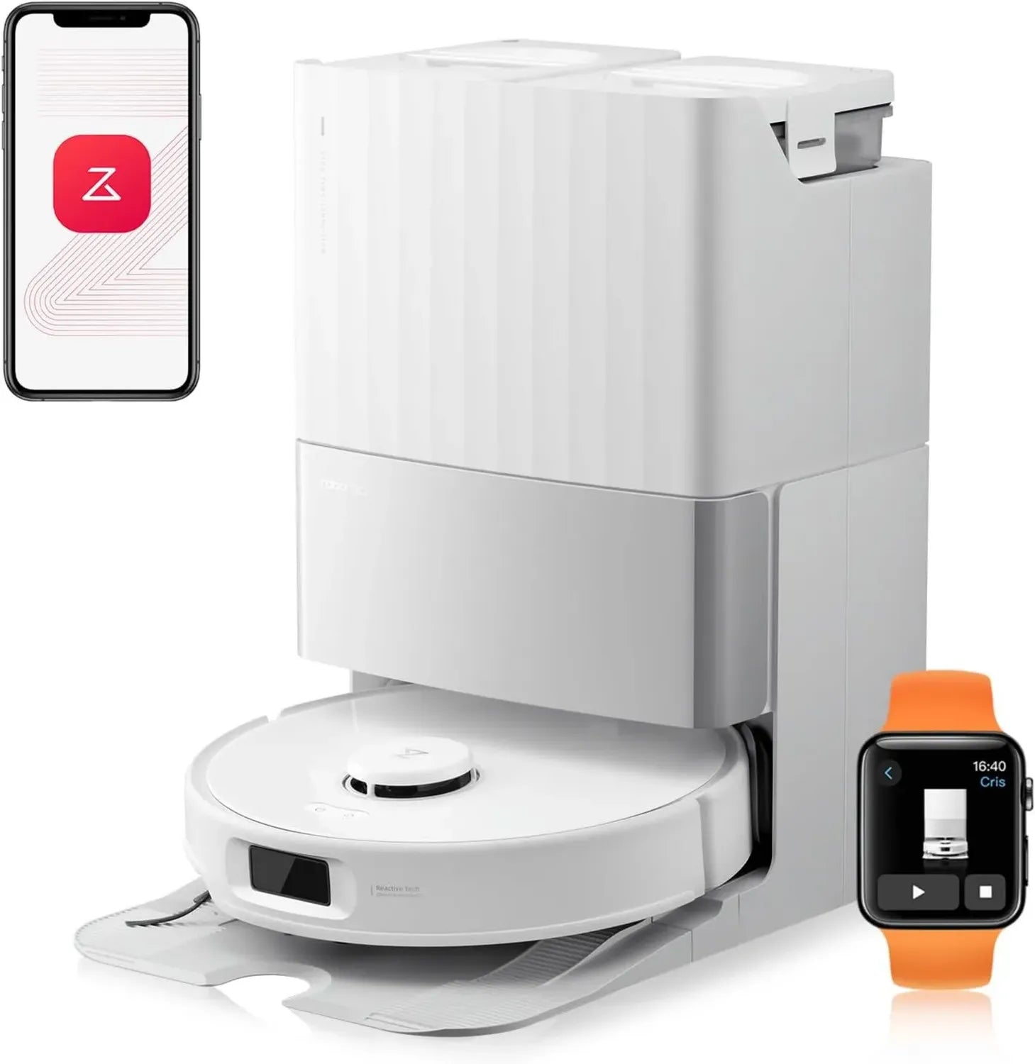 Roborock Qrevo Edge S5A Saugroboter mit Wischfunktion und Dual Anti-Tangle-System, 18500Pa Saugkraft, FlexiArm für Kantenreinigung, Lift-Design Wischmopp, 75°C Heißwasser-Reinigung (Weiß)