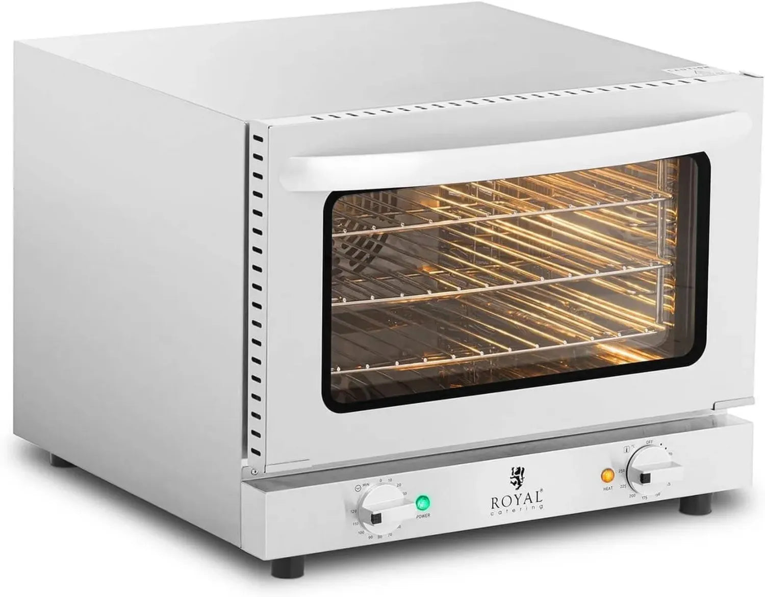 Profi Konvektionsofen 2150W aus Edelstahl mit 3 Rosten