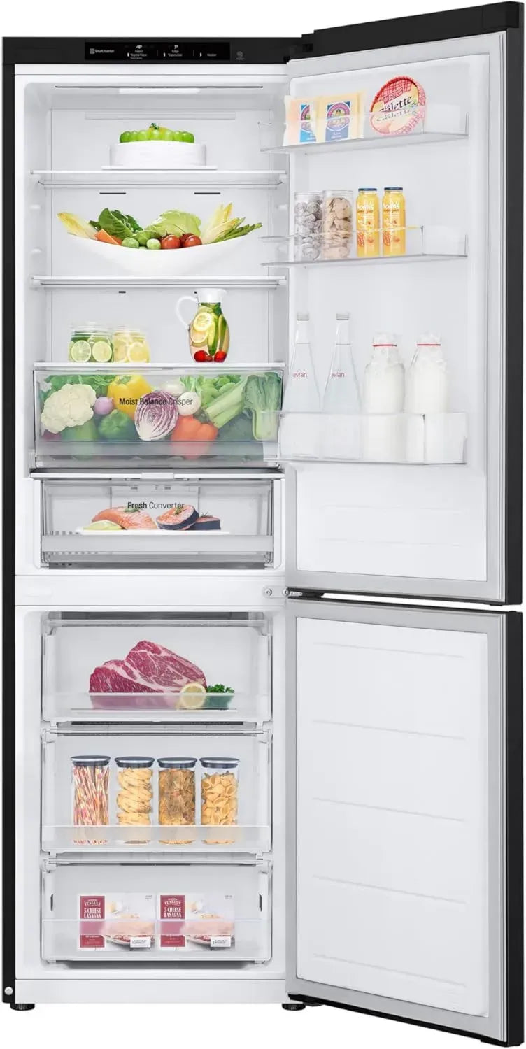 LG Kühlschrank mit Gefrierkombination, 344L, No Frost, Smart Inverter, LINEARCooling, 186 cm, 33 dB, Schwarz