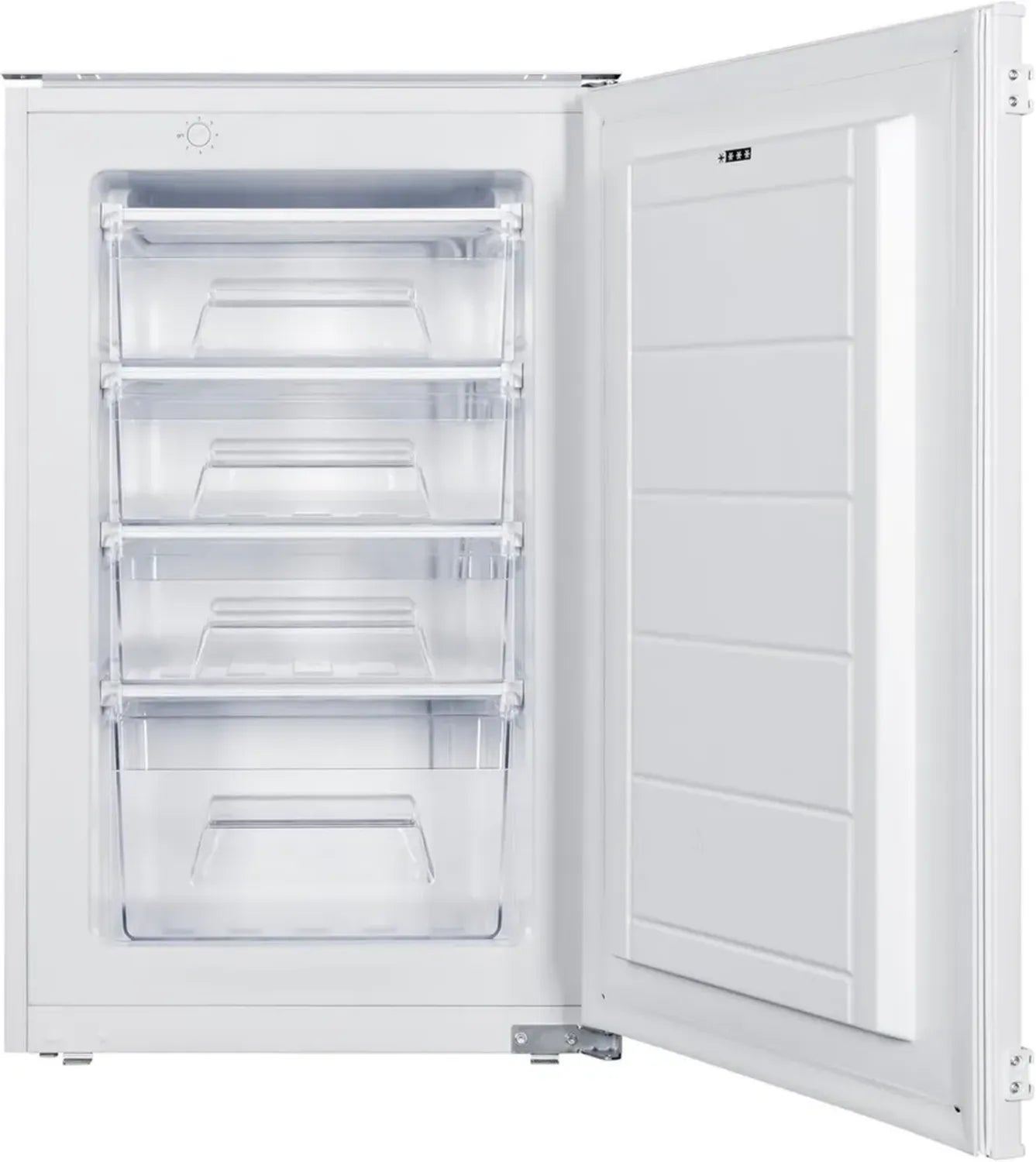 Respekta Einbaugefrierschrank 88 cm, 77 L, wechselbarer Türanschlag, 4 Schubladen, 39 dB, Weiß