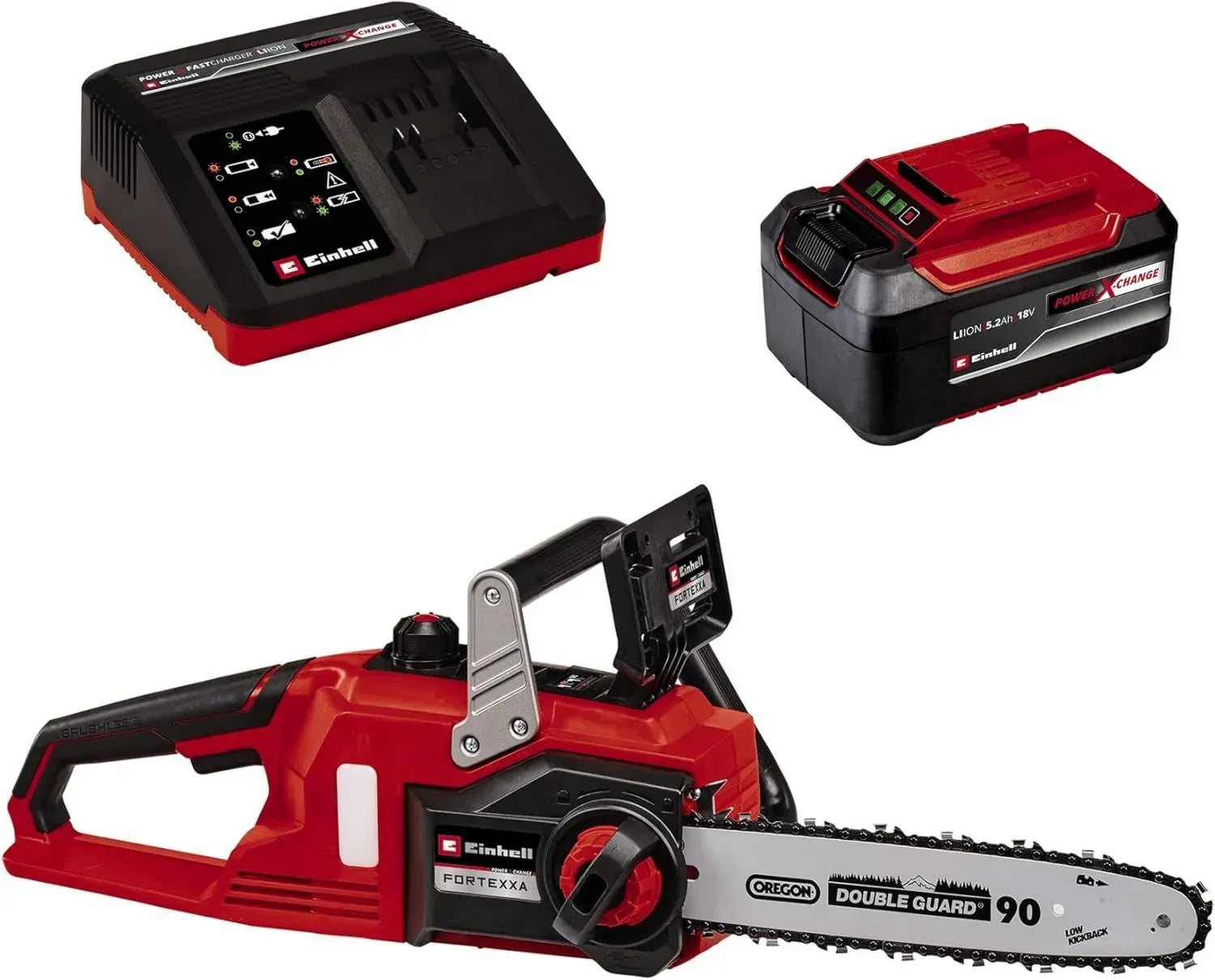 Einhell FORTEXXA 18/30 Akku-Kettensäge - 18V, 30cm Schwert, bürstenlos, inkl. 5,2Ah Akku und Schnellladegerät