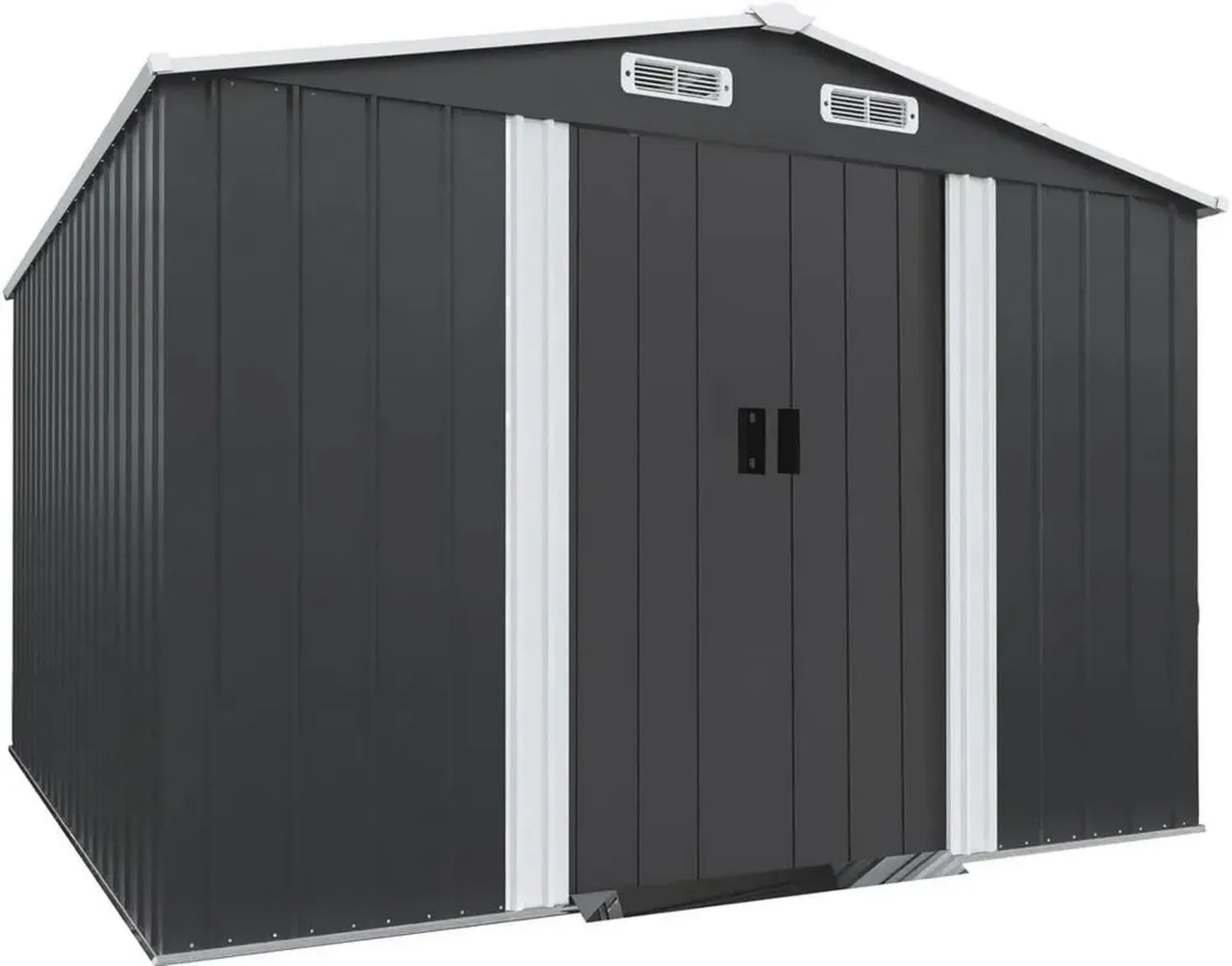 Gartenhaus aus Metall mit Schiebetür für Werkzeuge, 8 m², Grau
