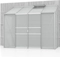 Hochwertiges Anlehn-Gewächshaus Ida 3300 aus eloxiertem Aluminium, 3,3 m², mit 4 mm Hohlkammerplatten