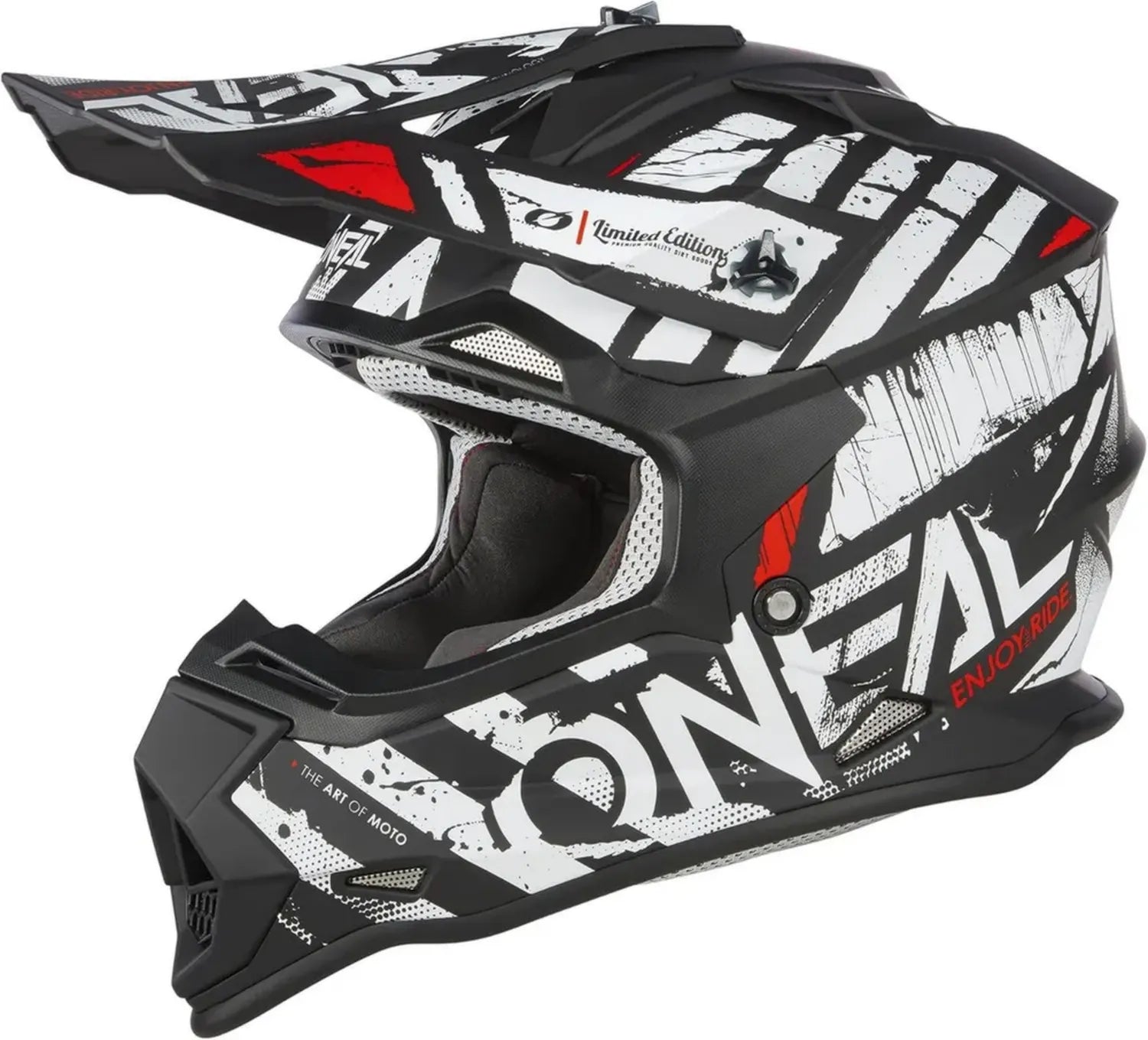 O'NEAL Motocross-Helm für Erwachsene, Schwarz/Weiß, Größe M, Optimale Kühlung durch Belüftung