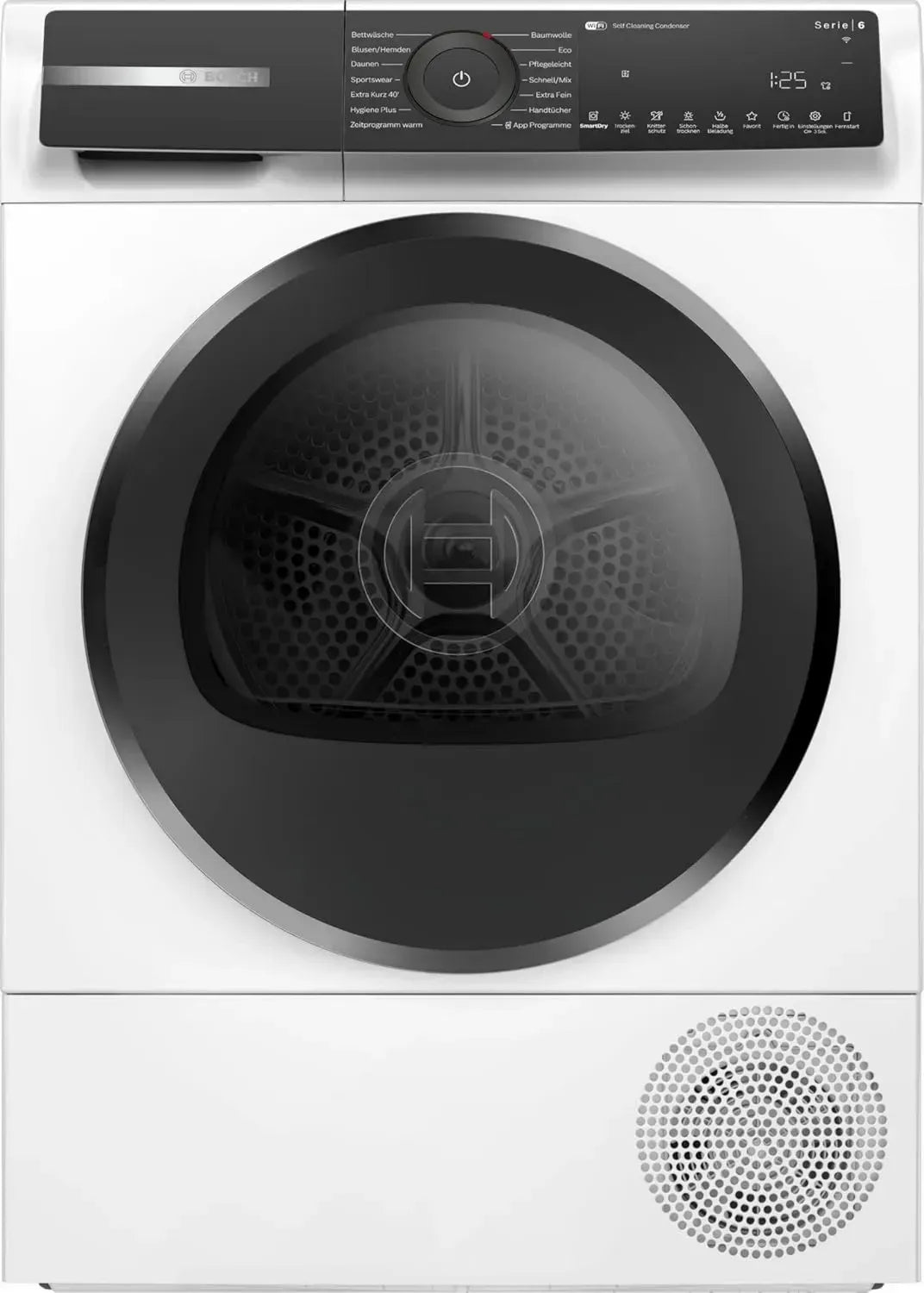 Bosch Serie 6 Wärmepumpentrockner 9 kg, Selbstreinigender Kondensator, AutoDry für perfekte Trockenheit, Halbvolle Ladungen, Textilschonend, Innenbeleuchtung, Weiß
