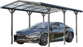 Aluminium Einzelcarport 2,85x5,05m in Anthrazit mit Schutzdach und Regenrinne