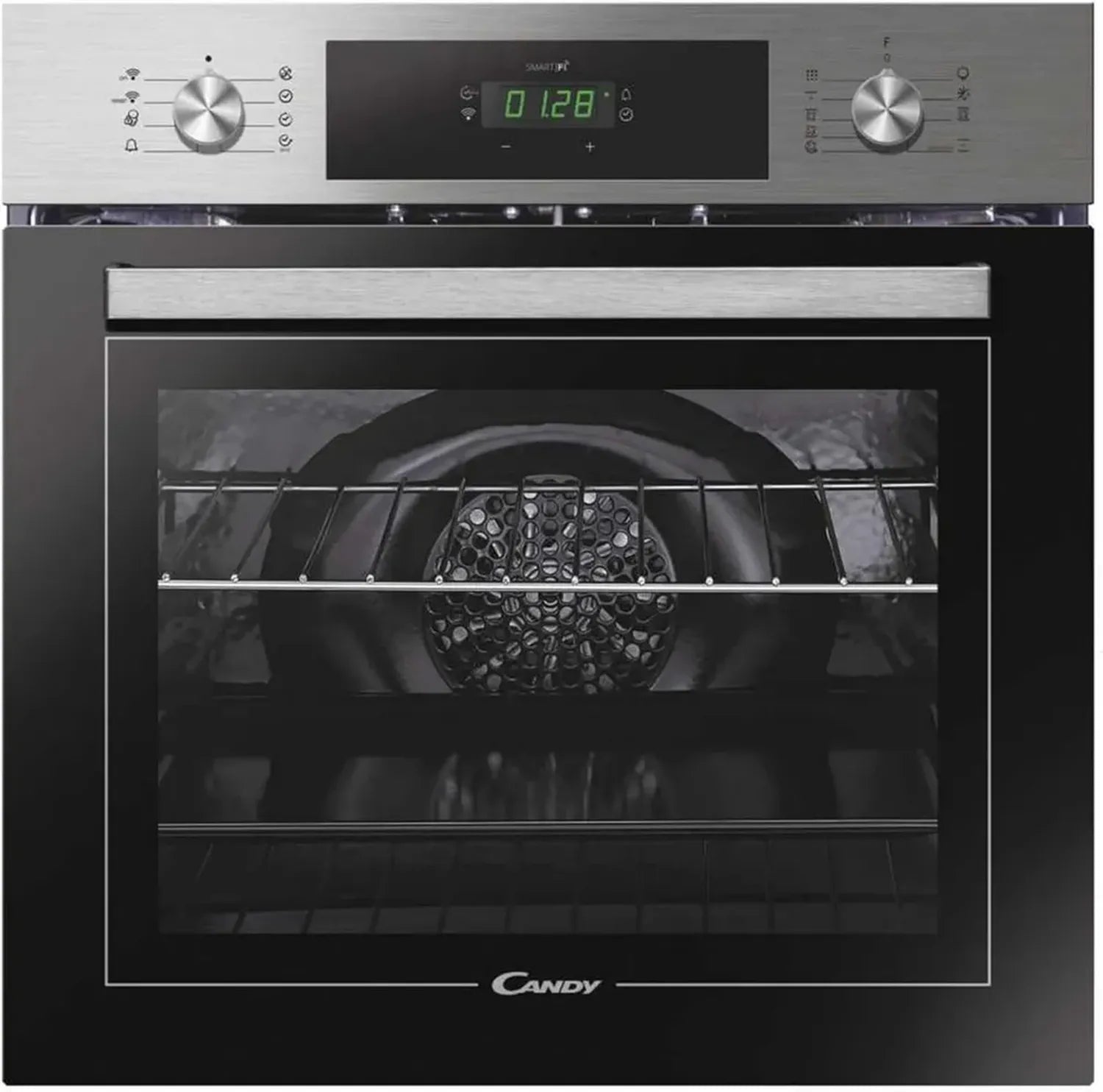 Candy FCT886X Einbaubackofen mit Pyrolyse und AquaClean, 70 Liter Kapazität