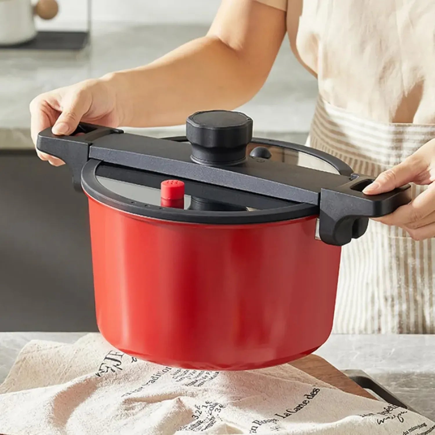 Elektrischer 6L Schnellkochtopf für Mikrowelle, Gas-, Induktions- und Keramikherde