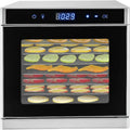 Edelstahl Dörrautomat 700W, 8 Ebenen, LED-Display, Temperaturregelung 35-75°C, ideal für Obst, Gemüse, Nüsse und Fleisch
