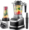 AMZCHEF Hochleistungsmixer 1800W - LED-Anzeige, 6 3D-Klingen, 22000 U/Min - 1,85L Behälter & 600ml Tragbare Flasche
