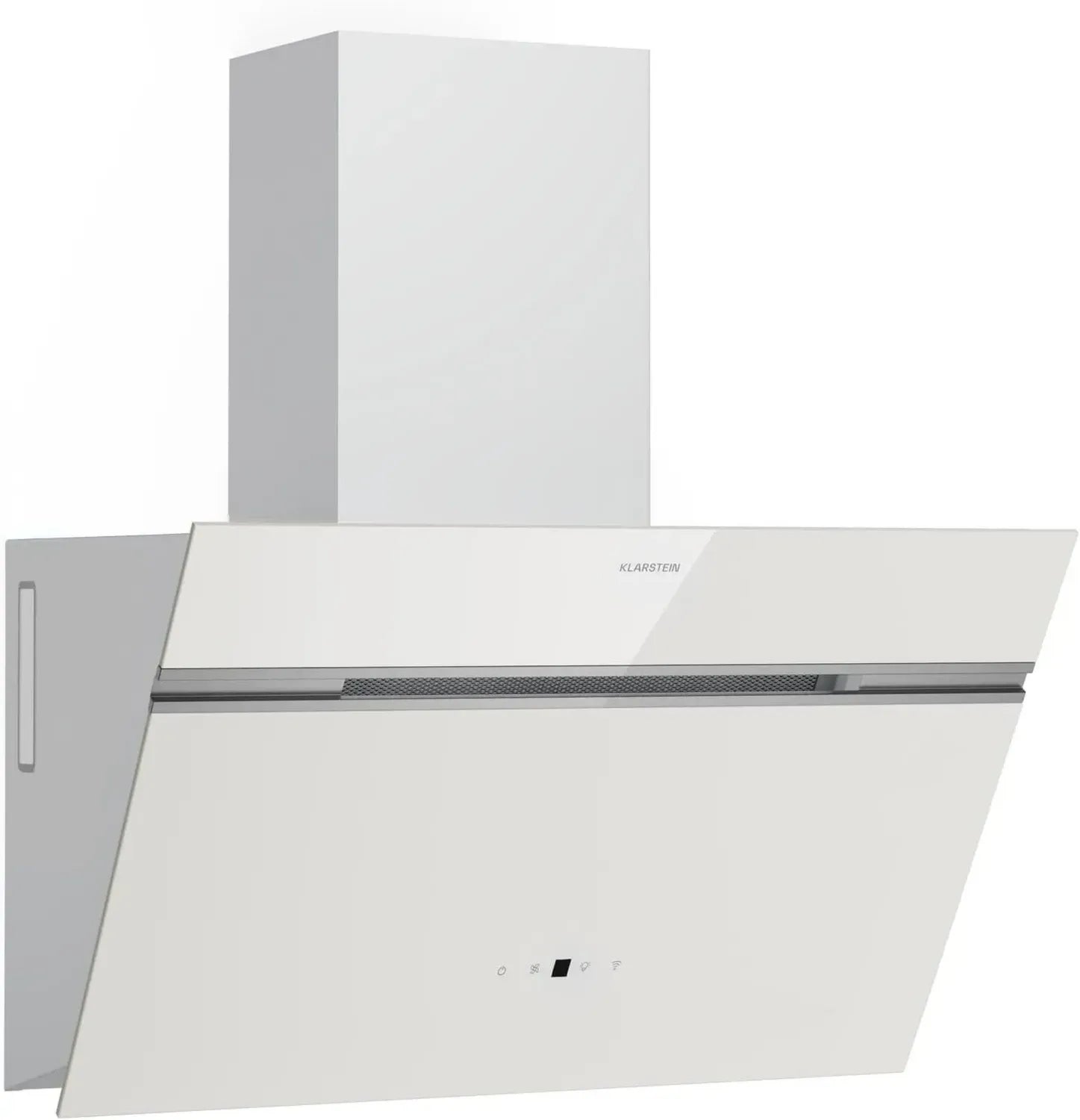 Klarstein Alina 60cm Kopffrei-Dunstabzugshaube, 520 m³/h, A++ Energieklasse, LED-Licht, Touch-Bedienung, Umluft/Abluft, Weiß