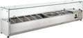 GastroHero Kühlvitrine VRXH1200/330 - Edelstahl, 5 x GN 1/4, Glasaufsatz, Ideal für Pizzas, Salate & Theken