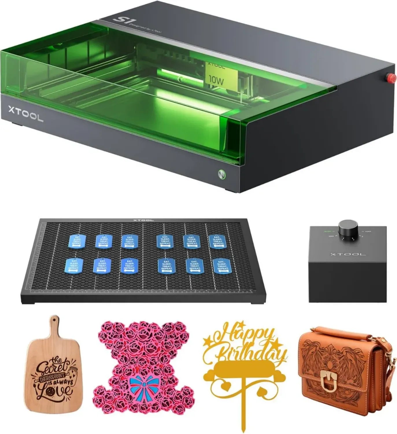 Hochpräzise xTool S1 Lasergravur- und Schneidemaschine mit Air Assist, 10W DIY, für Holz, Metall, Acryl und Leder