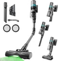 Proscenic P16 Kabelloser Staubsauger, 550W Leistung, 55.000 Pa Saugkraft, 65 Min Betriebszeit, Flexibler Gelenkarm, GreenEye-Technologie, Display, Anti-Tangle Bürste, Ideal für Teppiche, Hartböden und Tierhaare