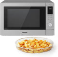 Panasonic 34L Kombi-Mikrowelle mit Heißluft und Quarzgrill, 1000W, Genius Sensor, Edelstahl in Silber