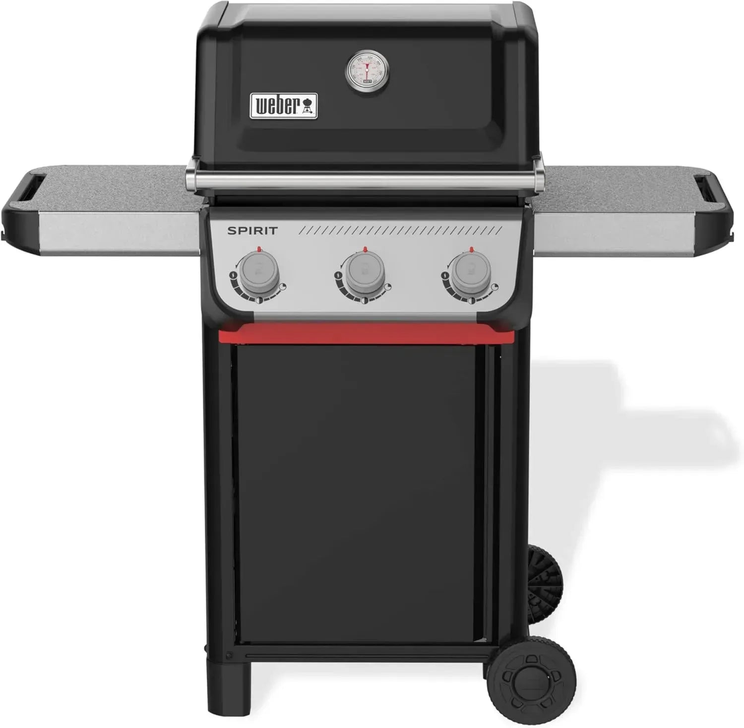 Weber Spirit E-310 Gasgrill mit 3 Brennern und Snap-Jet Zündung, Langlebige Räder, Warmhalterost, 51 x 46 cm Grillfläche, Kompatibel mit Weber Seitenablagen, Schwarz/Silber