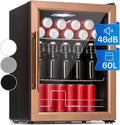 Klarstein Mini-Kühlschrank 60L, leise & wetterfest, Glastür, LED, 2 Ablagen, 3-10°C, für Zimmer & Outdoor