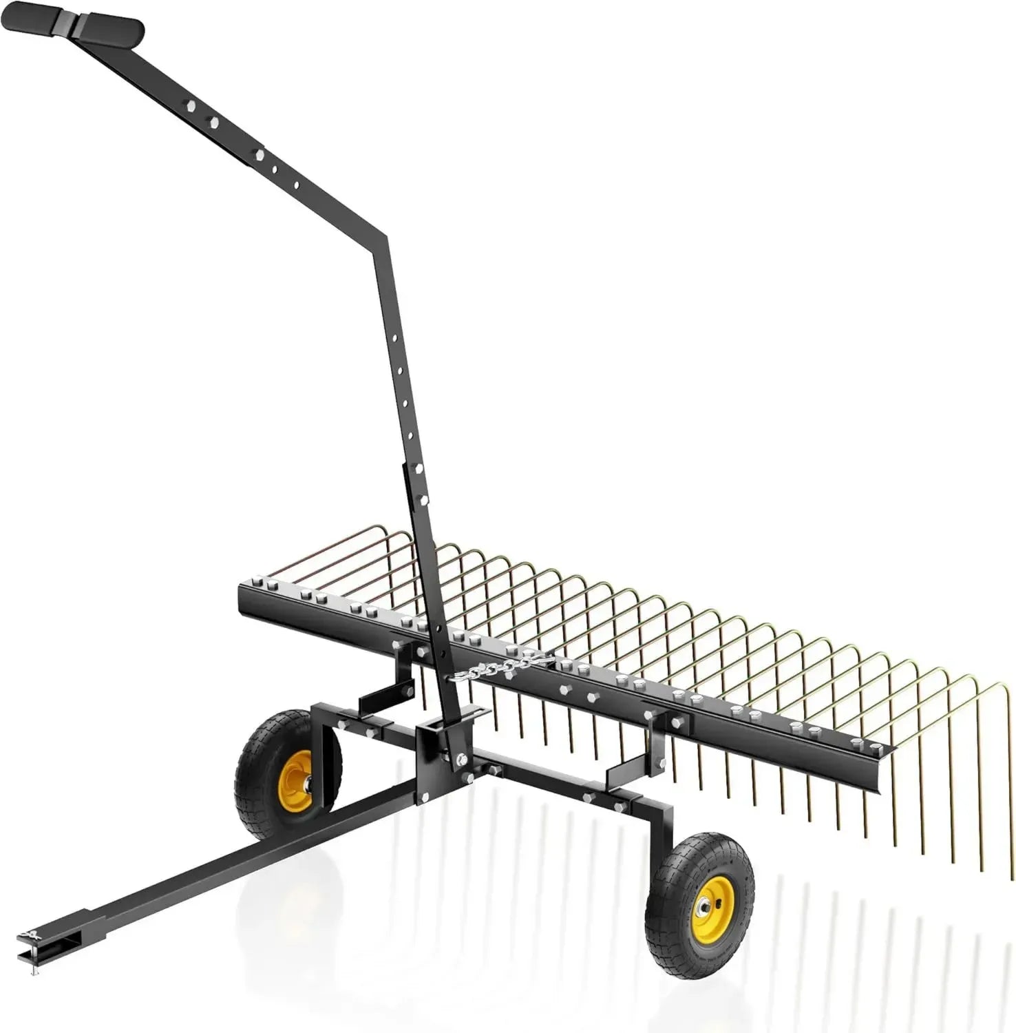 148 cm Rasentraktor-Rechen für Moosentfernung und Laubreinigung