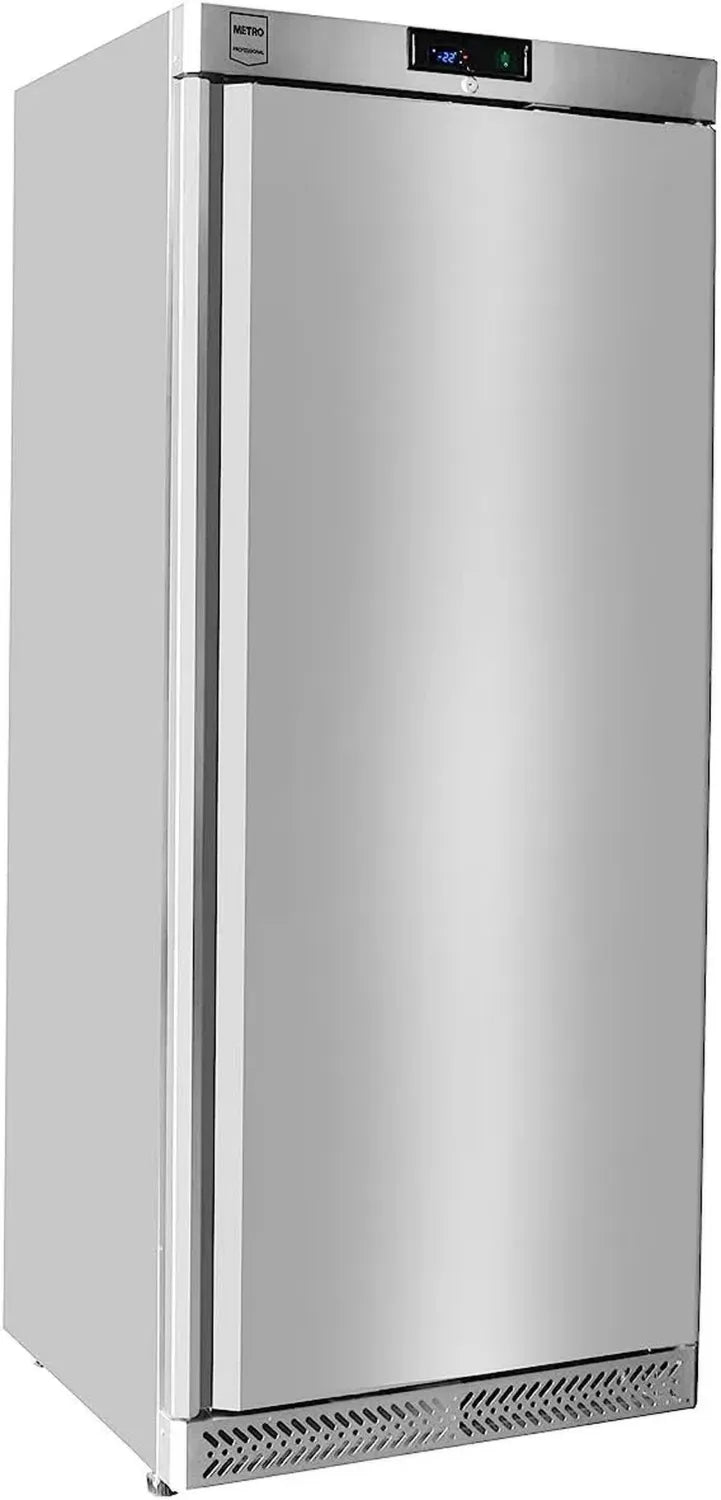 METRO Professional Gewerbe-Tiefkühlschrank 380 L, Luftkühlung, Schloss, 480 W, Silber