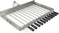 BBQ-Toro Rotisserie-Aufsatz aus Edelstahl mit 11 Spießen und elektrischem Motor | Verstellbare Größe 70 x 26-40 cm | Inklusive Netz- und USB-Anschluss