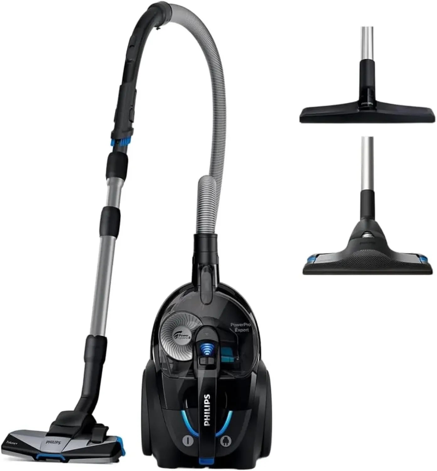 Philips PowerPro Expert Beutelloser Staubsauger 900W, TriActive Düse, 2L Volumen, Integriertes Zubehör, Schwarz