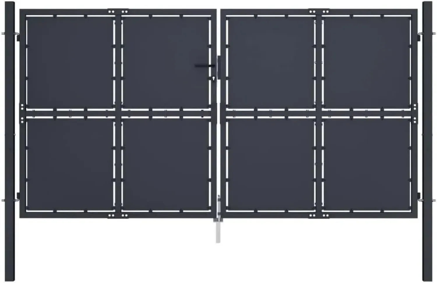 Stabiles Doppeltor aus Stahl, 300x200 cm, Anthrazit, für Garten und Hof