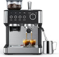 COWSAR Espresso-Kaffeemaschine mit integriertem Mahlwerk, Milchaufschäumer und 15 Bar Druck, schnelle Aufheizung, ideal für Cafés, Restaurants und Büros