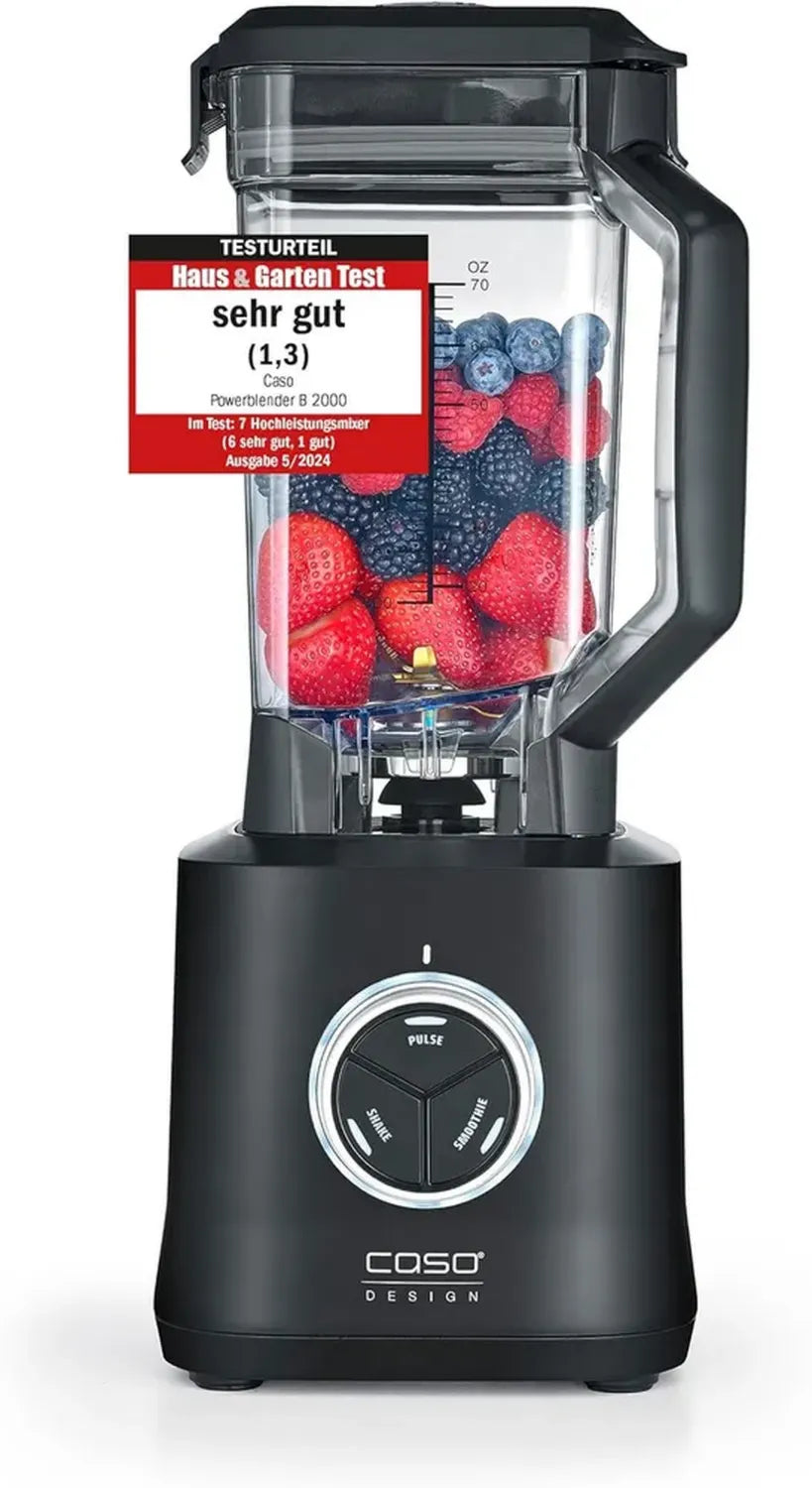 Profi Standmixer CASO B 2000, 30.000 U/min, BPA-freier Tritan-Mixbehälter, 8-fach Titanmesser, Schwarz