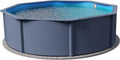 Runder Stahlwandpool 450x120 cm, Anthrazit, Blaue Folie, Überlappung
