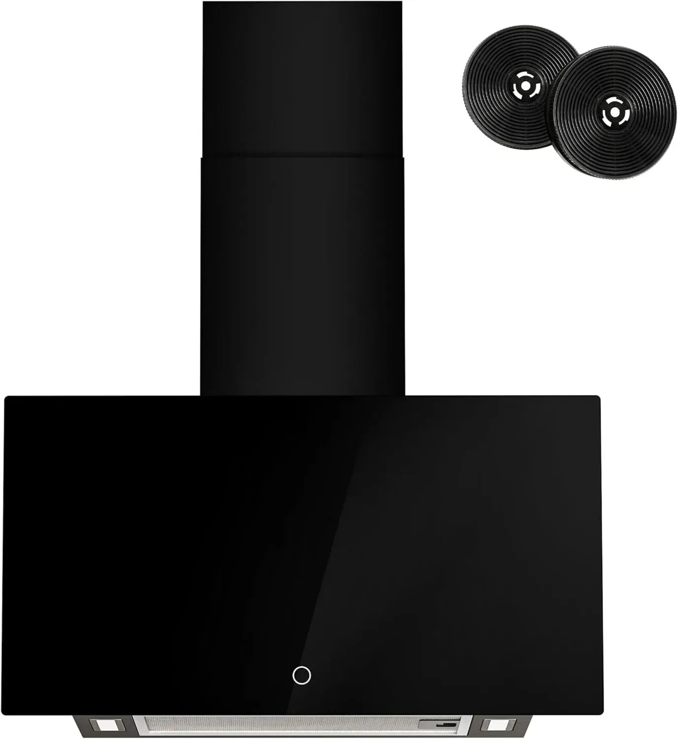 FIREGAS 60cm Kopffreihaube mit bürstenlosem DC-Motor, Umluft- und Abluftbetrieb, 3 Leistungsstufen, inklusive 5-lagigem Aluminium- und Aktivkohlefilter