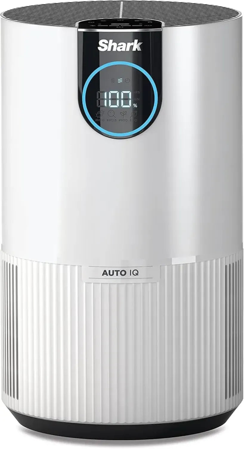 Shark HEPA Luftreiniger für Zuhause, entfernt Allergene, Staub und Bakterien, ideal für Räume bis 60m², mit Luftqualitätsmonitor und automatischer Anpassung, Weiß