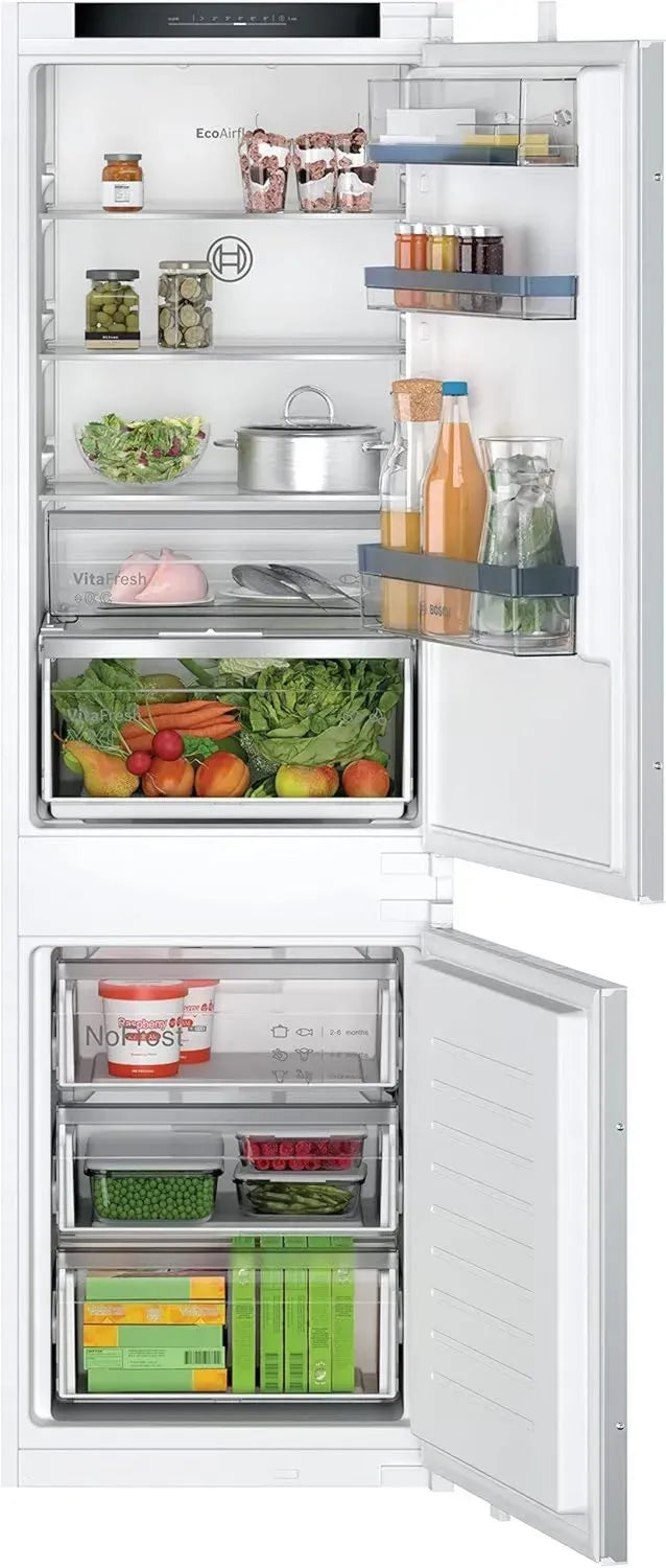 Bosch KIN86VSE0 Serie 4 Einbau-Kühl-Gefrier-Kombination, 184L Kühlung & 76L Gefrierteil, VitaFresh XXL, NoFrost, 177,2x54,1cm Nische