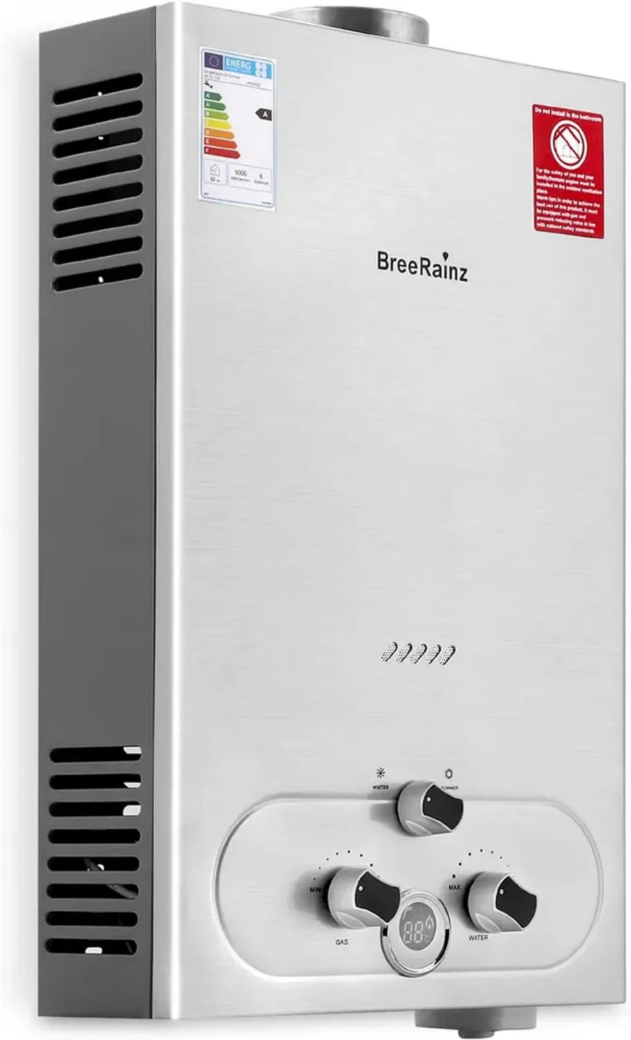 40kW Gas Durchlauferhitzer, 20 LPM Propan, Niedrigdruckstart ab 0,1 bar, Ideal für Dusche & Alltag