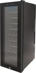 Freistehender Weinkühlschrank für 30 Flaschen, 90L, LED-Beleuchtung, Glastür