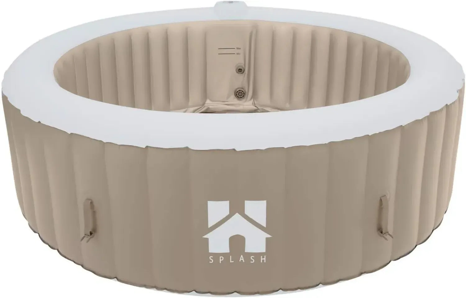 Luxus Außenwhirlpool für 6 Personen - Beige, 130 Luftdüsen, inkl. Zubehör