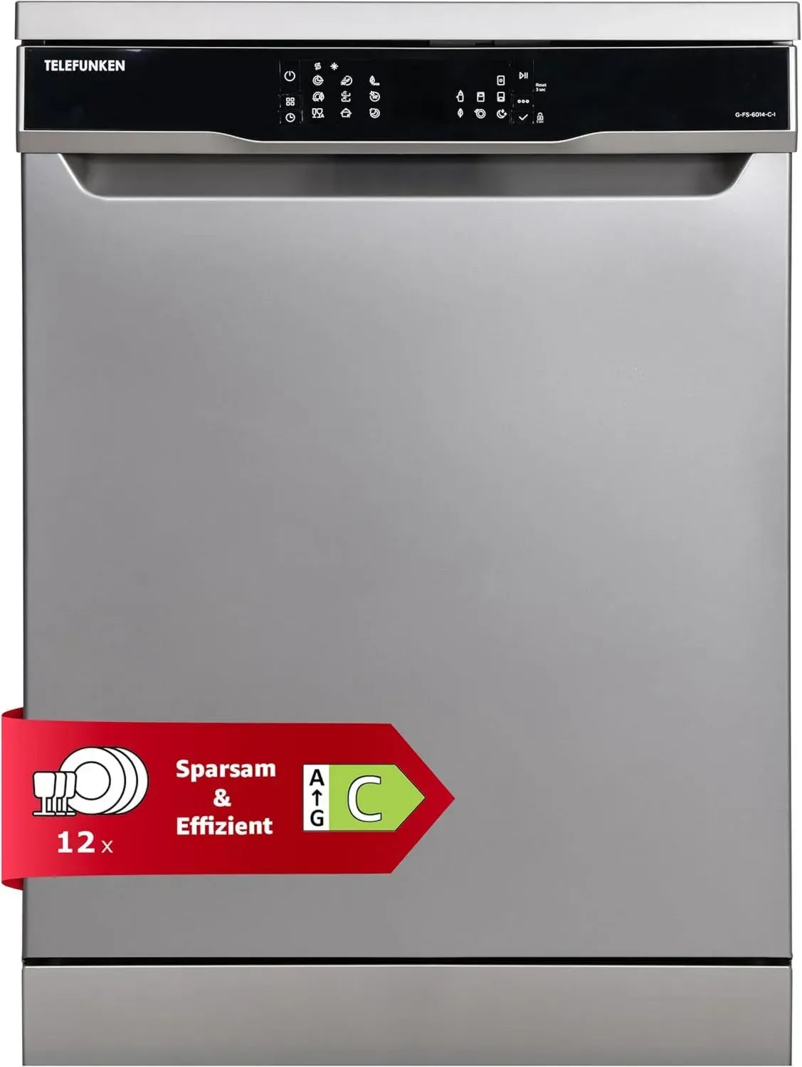 Effiziente Telefunken 60 cm Geschirrspülmaschine, 12 Gedecke, 9 Programme, AquaStop, leise 44 dB, Auto-Door Funktion
