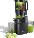 AMZCHEF Slow Juicer 250W mit 145MM Öffnung, leise All-In-One Entsafter für Obst und Gemüse, 1,8L Behälter, dreifacher Filter - Schwarz
