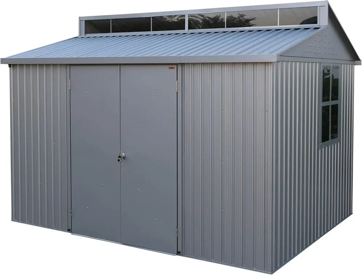 Premium Aluminium Gartenhaus 10x8 mit Oberlicht, Fundament und abschließbaren Türen