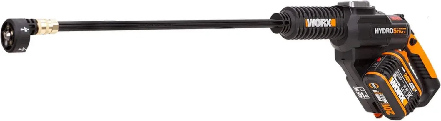 WORX 20V Akku-Hochdruckreiniger mit PowerShare und bürstenlosem Motor, 5-in-1-Düse, inkl. 4,0 Ah Akku und 6m Wasserschlauch