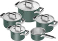 ZWILLING PURE 5-teiliges Kochtopfset, Edelstahl 18/10, Keramikbeschichtung, Kühle Griffe, Spülmaschinenfest, Grün