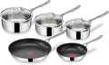 Tefal Edelstahl-Pfannenset 8-teilig: Jamie Oliver Kollektion, Antihaft, Induktionstauglich
