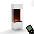 GLOW FIRE Opti-Myst Elektrokamin mit 3D-Flammen und Fernbedienung, Weiß, 55x136x40 cm
