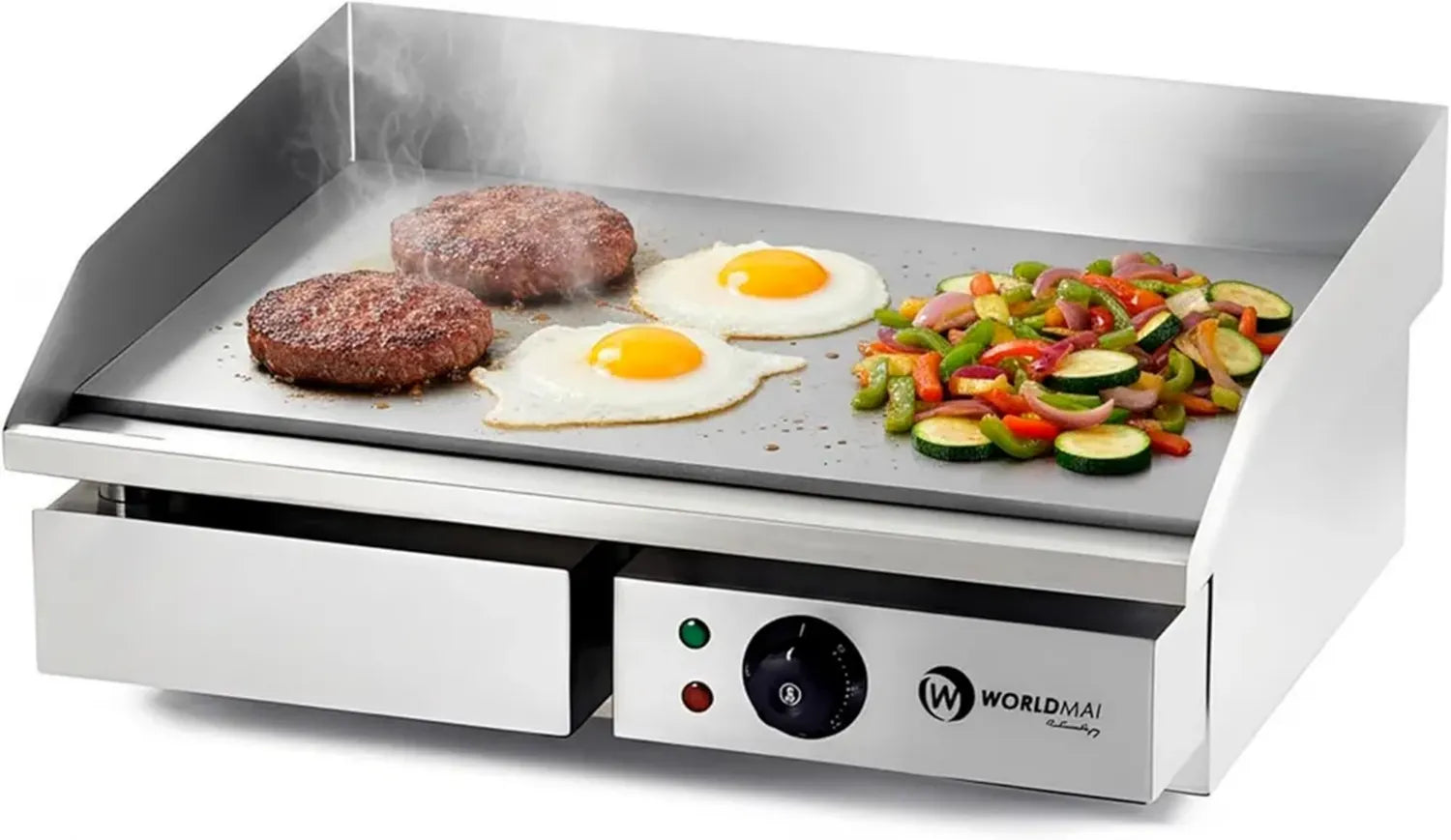 Elektrische Grillplatte 55 cm aus Edelstahl für Gastronomie