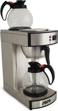 SARO Kaffeemaschine mit Doppel-Warmhalteplatte und Glaskannen, Edelstahl, 1,8L, schnelles Brühen